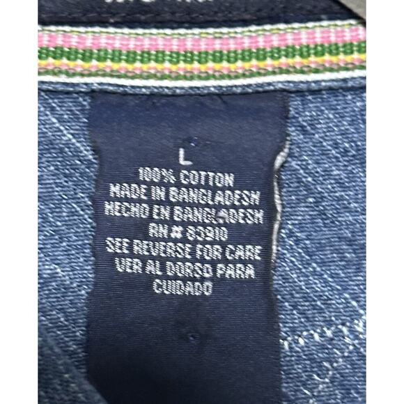 Large Women’s Vintage 90s Patriotic Denim Sleevless Red White Blue 4th of July - Picture 5 of 11